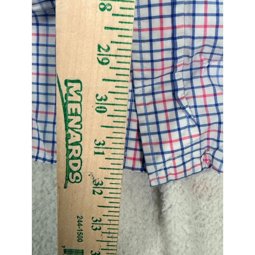 Polo Ralph Lauren Mens XLT Tall Cotton Stretch Check Button Down Shirt Blue Pink